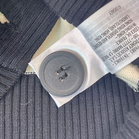 Disney Black Cream Striped Knit Retro Minnie Mouse Cardigan Size Medium NWT - Picture 6 of 11